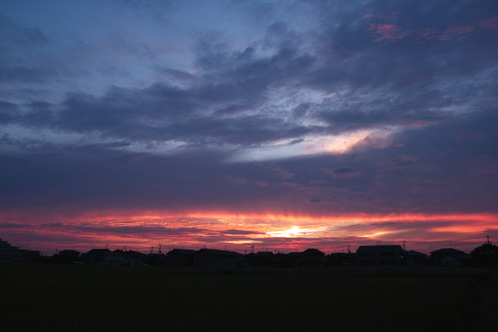 雷のちの夕焼け