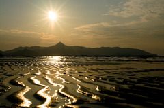 浜の夕日