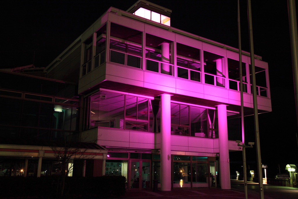ピンクの建物