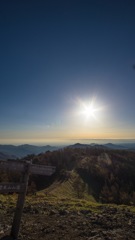 雲取山縦走（山頂にて）