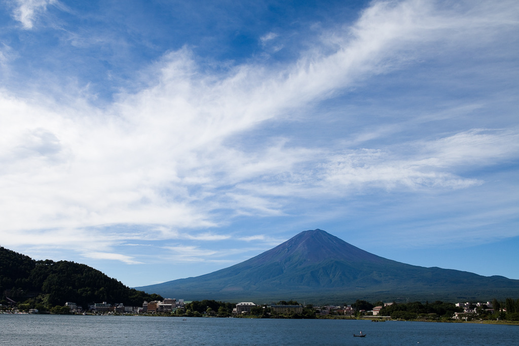 晴れ渡った空と富士