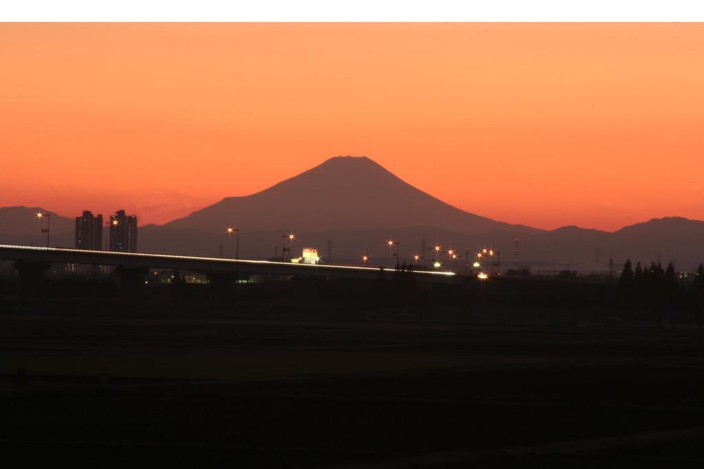 夕暮れ富士