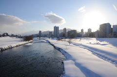 豊平川河川敷にて