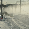 電車雪煙４