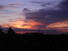 帰宅時の夕陽