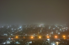misty night view