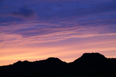 通学路の夕日