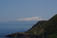 旧道からの鳥海山