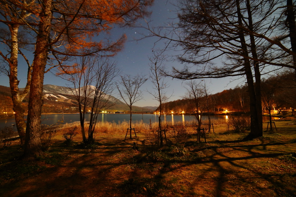 信州女神湖・・満月の夜