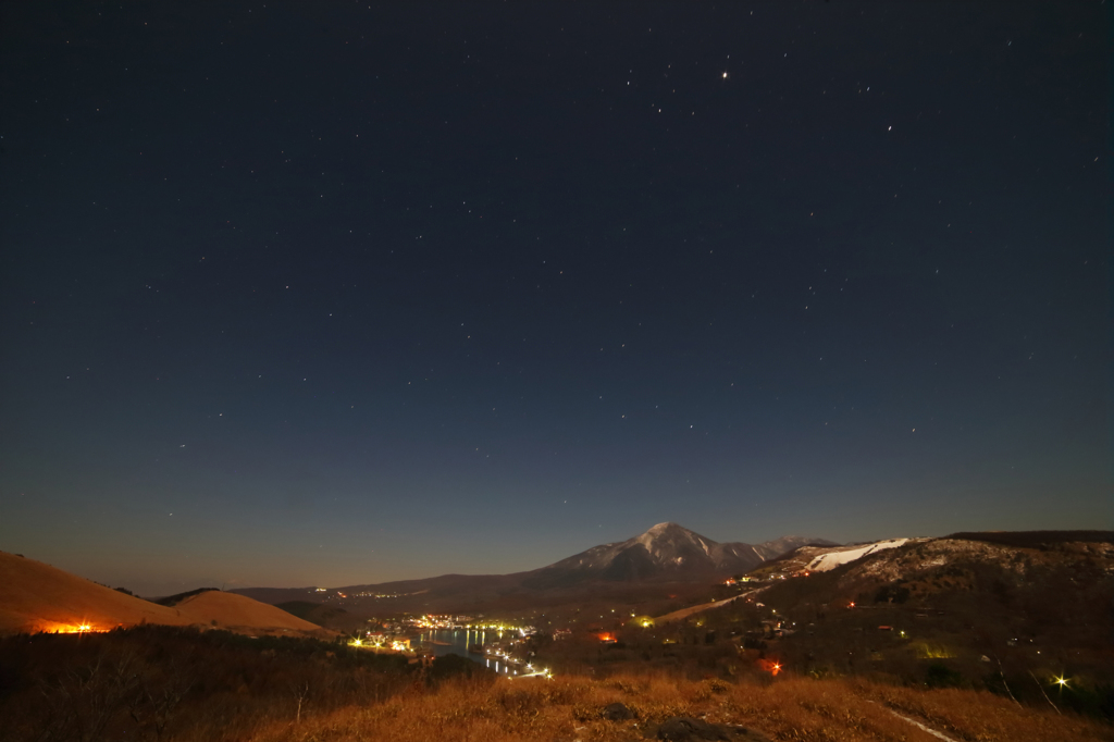 月夜の白樺湖・・昇る柄杓