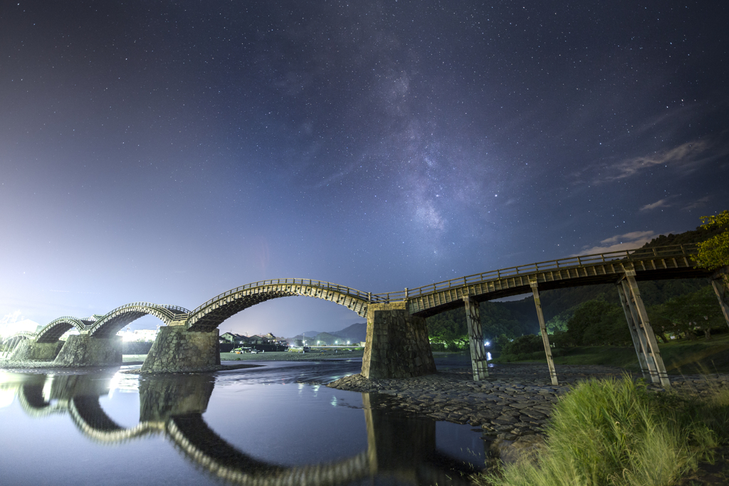 錦帯橋と天の川 By Soranopa Id 写真共有サイト Photohito