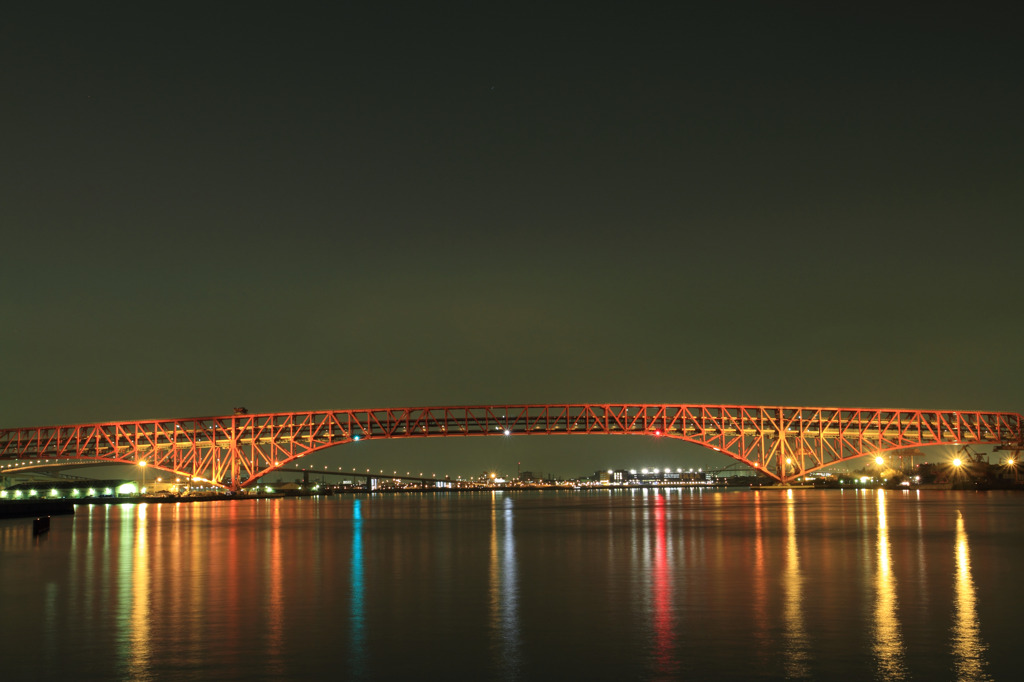 ライトアップ湾岸大橋