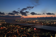 雪の去った後の大阪夜景