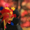 紅葉に染まる風車
