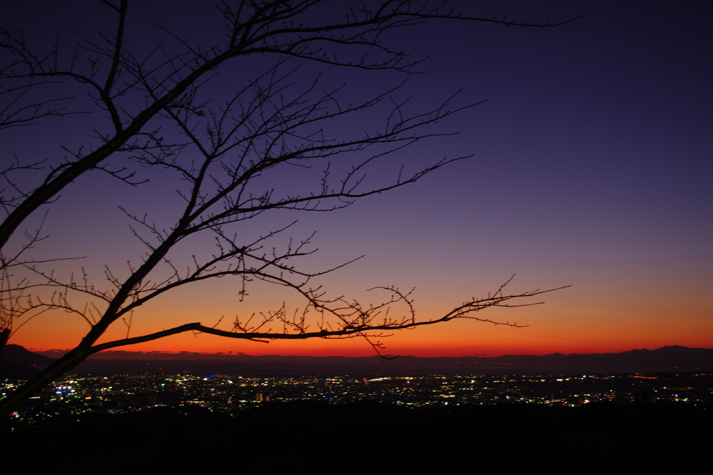 夕焼けから夜へ移る時