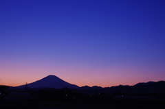 富士山と夕暮れ1