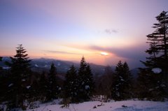 志賀高原の夕日