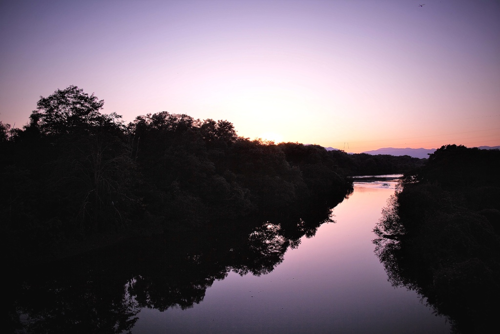 和賀川　夕景