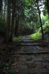 岩村城址への道　のぼりの石段