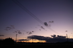 日が暮れた空