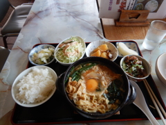 てんぐ食堂の味噌煮込みうどん定食