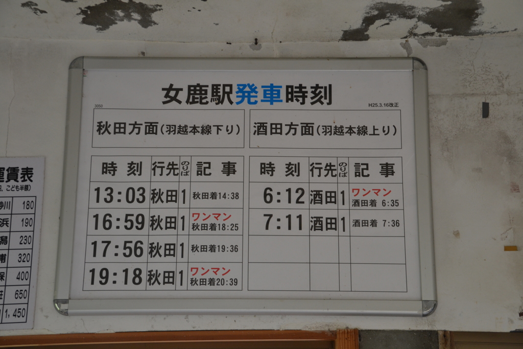 女鹿駅（2013年）２