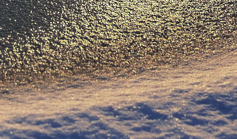 砕けた夕日