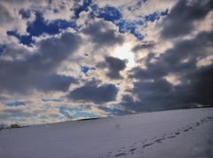 駆け登る雪雲