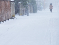 雪靄の街角で