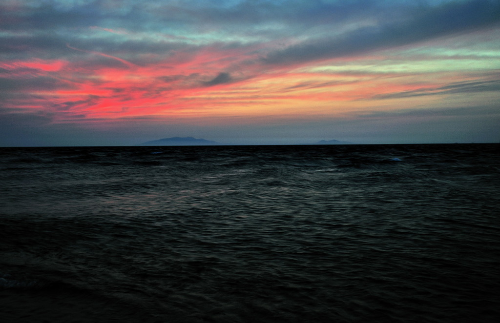 沖の夕焼け