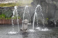 かっぱも浮かれて水遊び