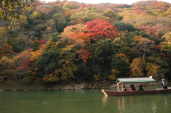 桂川の渡し舟