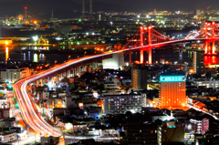 高塔山2020　1月-4　若戸大橋　夜景②