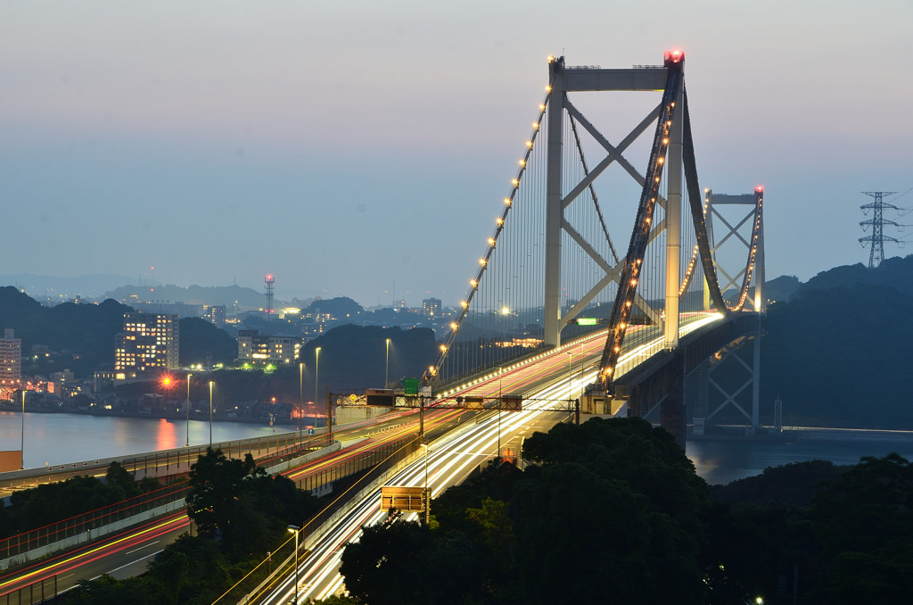 関門橋2022　7月-3　薄暮