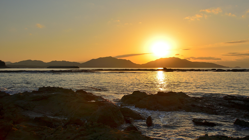 狩尾岬2022　12月-2　千畳敷　宗像四塚　夕景