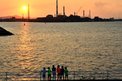 関門海峡2024　9月-02　夕陽をながめて
