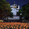小倉城2023　11月-1　竹灯り　天守閣