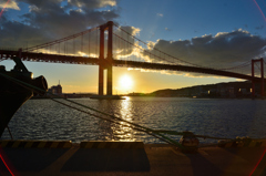 若戸大橋2023　冬-01　夕景