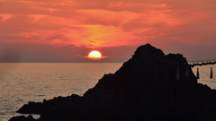 櫻井二見が浦2020　6月-4　夕陽と女岩