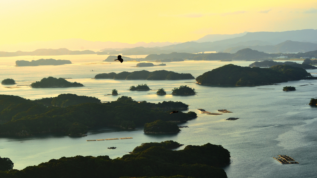 九十九島2020　9月　展海峰-2　鳥＆夕景②