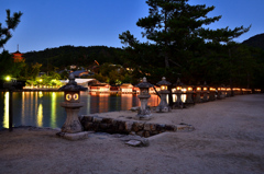 宮島2020　10月　夜景　石灯篭