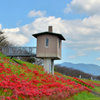 犬鳴川河川公園2023-4　河川水位監視塔