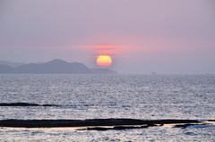 はまゆう公園2021　3月　夕陽①