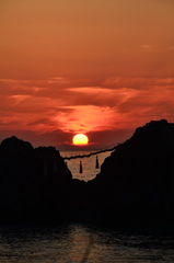 櫻井二見が浦2020　6月-4　夫婦岩と夕陽
