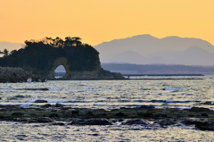 狩尾岬2022　11月-4　洞山の夕景