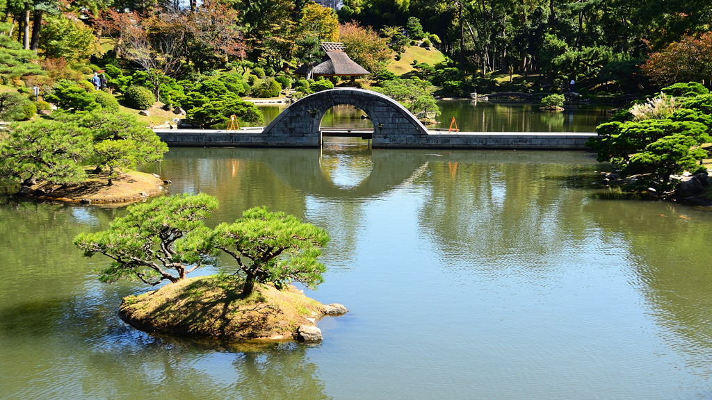 縮景園2020　10月-2　濯えい池＆跨虹橋