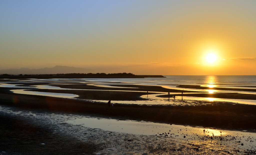 真玉海岸2021　10月　干潟の夕景