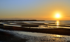 真玉海岸2021　10月　干潟の夕景