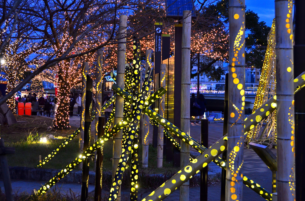 小倉城2024　12月-01　竹燈籠②