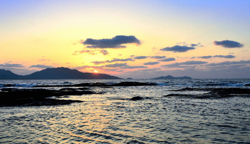 洞山2022　2月-2　夕陽と響灘